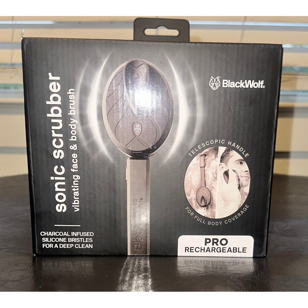 BlackWolf Sonic Scrubber Vibrating Face & Body Brush Pro Rechargeable